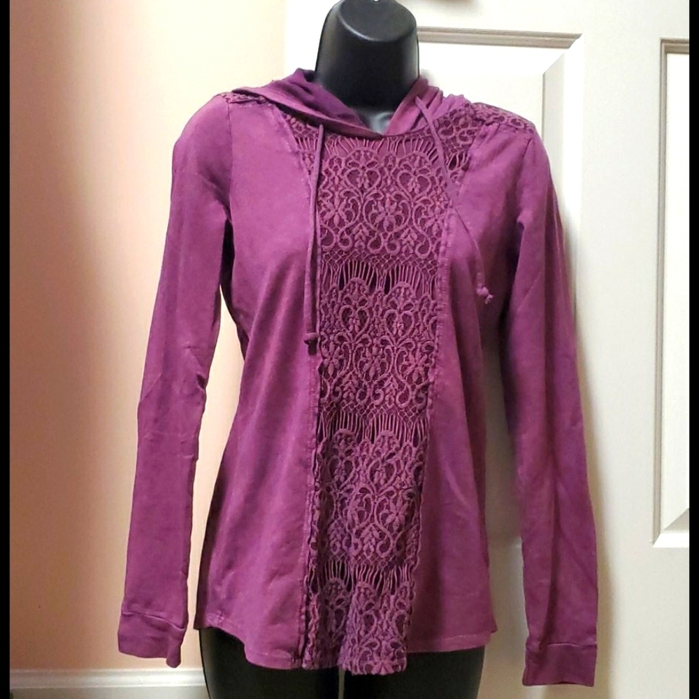 Venus Lace Overlay Hoodie